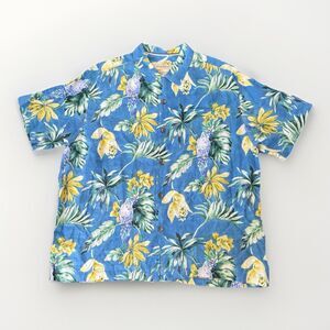 Tommy Bahama Men's Original Fit Linen Hawaiian Shirt parrot parakeet Size XL ECU